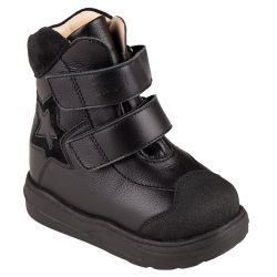 TW-526 (цв.12-черный, 30) Ботинки (станд.задн., натур.мех, съемн.стелька)