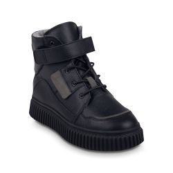 TW-530 (цв.1-черный/серый) Ботинки (велкро и эластичные шнурки)