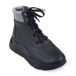 DTD-556 (цв.1-черный) Ботинки (шнурки и молния, текстильный кант)